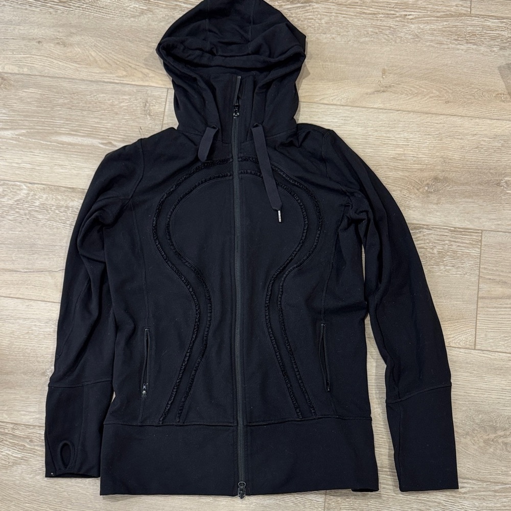 Lululemon Black Zip-Up Hoodie Jacket with Drawstrings